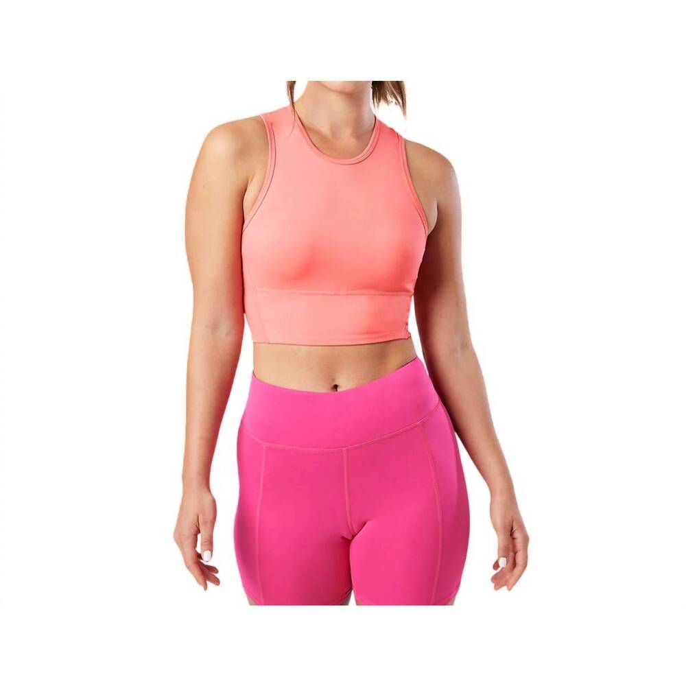 NEW NATHAN SPORTS interval crop top in coral